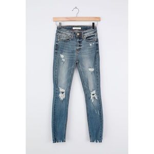 Lulus light washed high rise jeans